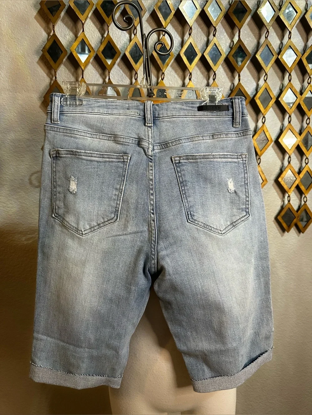 NWT Risen Jeans Distressed Denim Bermuda Shorts